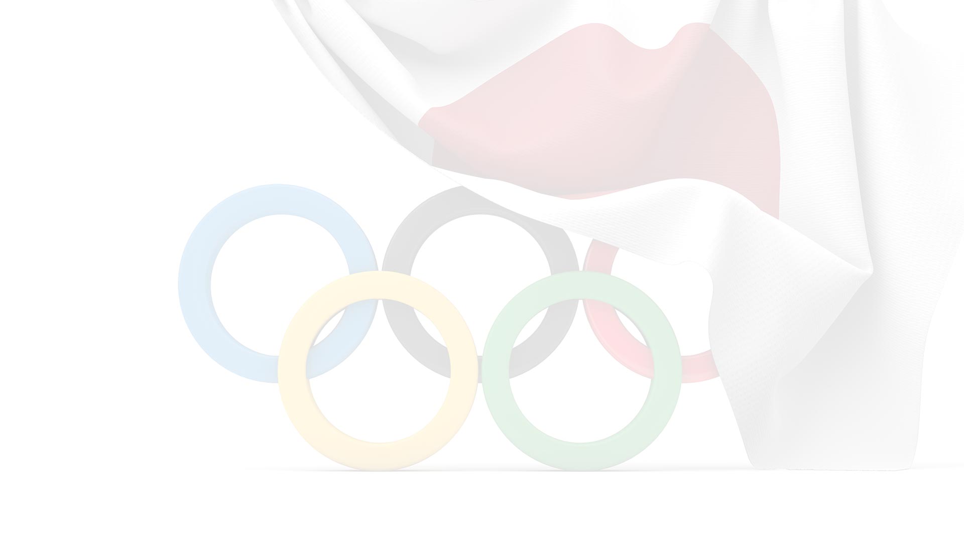 image of olympic rings and flags