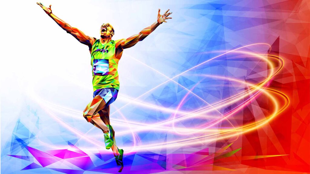 Illustration of male Olympic runner