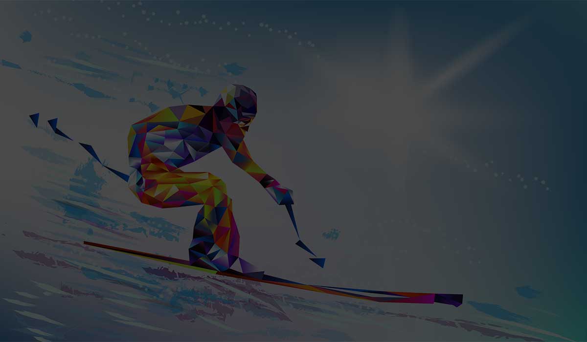 Painting of Olympic Skier