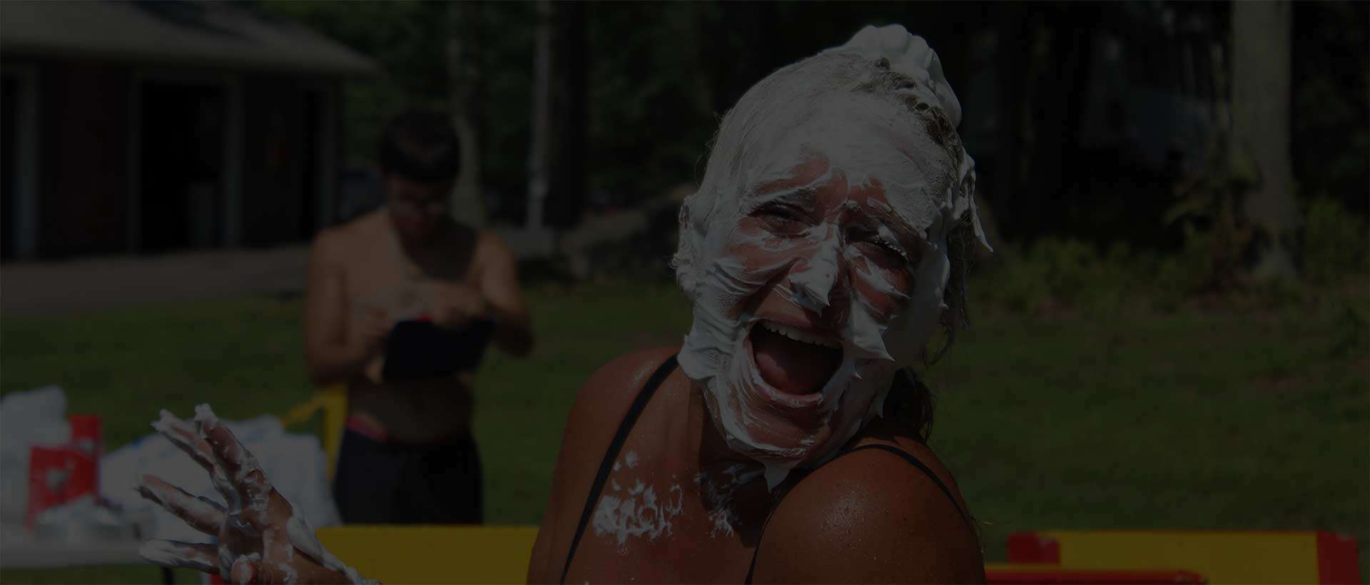Girl Covered in Shaving cream - Woodloch Resort Double Dare