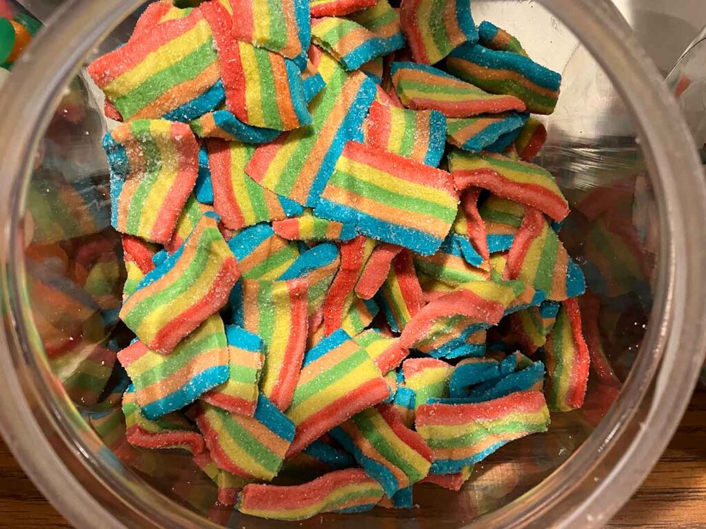 image of multicolored ribbon candy