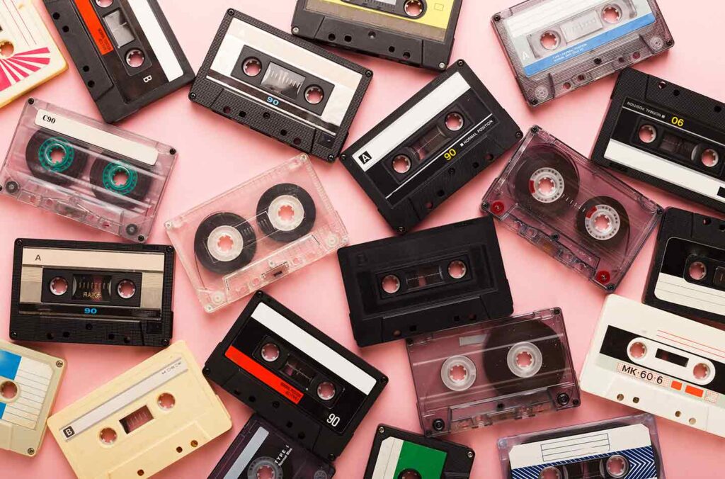 image of vintage cassette tapes